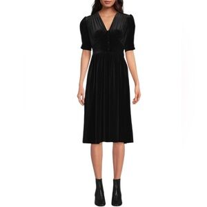 Lauren Ralph Lauren Velvet Puff Sleeve A-Line Dress Size 1X NWT